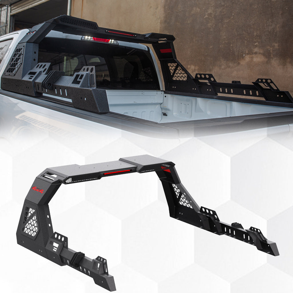 Brave Fighter Roll Bar for Full-Size Truck Adjustable Chase Rack Pickup Sport Bar，Adjustable Size, Compatible with Various Pickup Trucks，Black Textured Powder Coat.