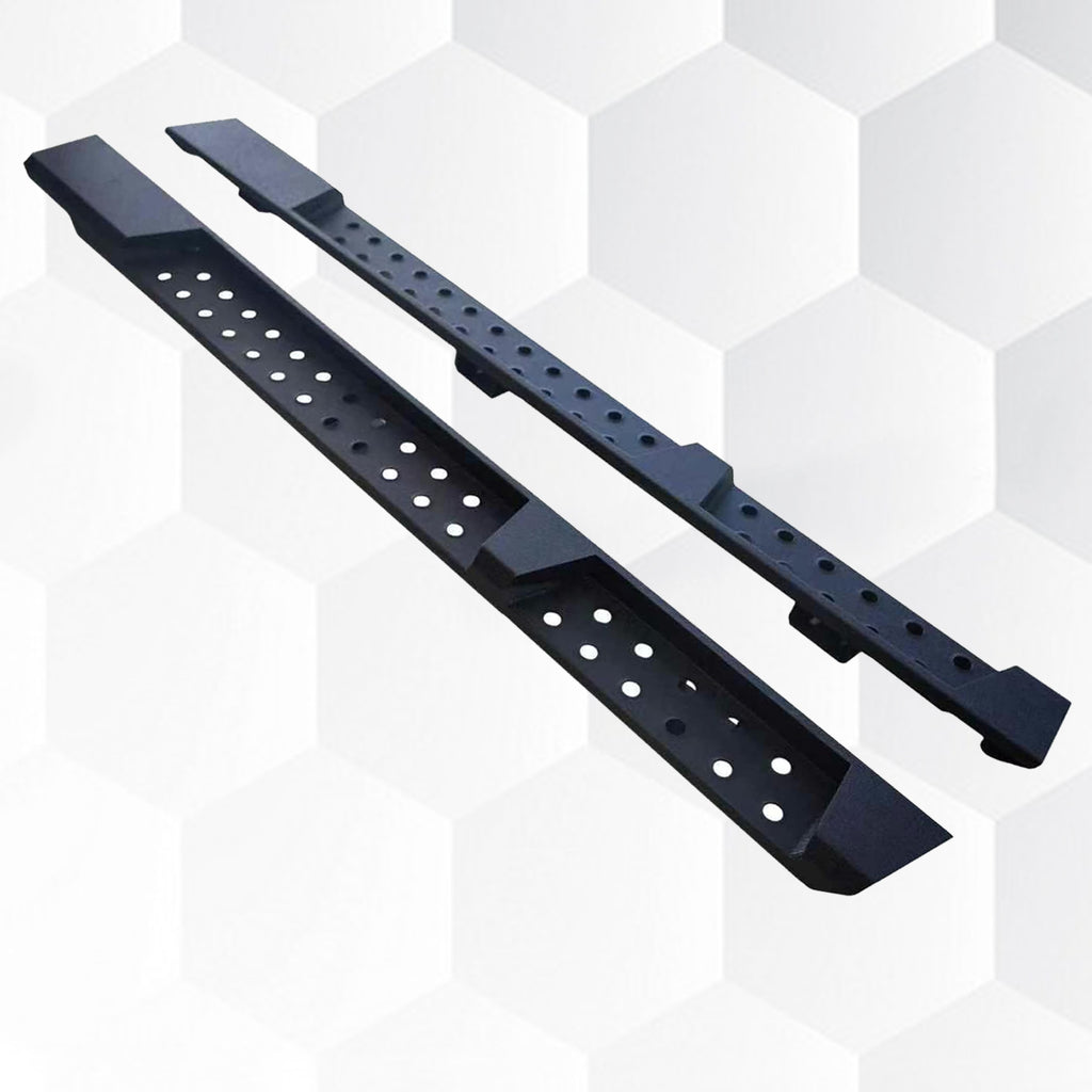 Brave Fighter Running Boards for 2018-2025 Wrangler JL,All Steel Structure、Anti Slip Pattern、Nerf Bars，Black Textured Powder Coat.