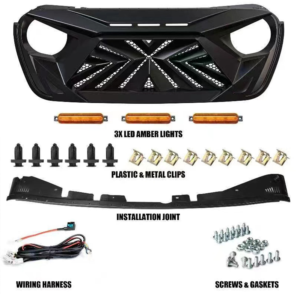 BRAVE FIGHTER：SUITABLE FOR WRANGLER POLICE STYLE CAR GRILLE