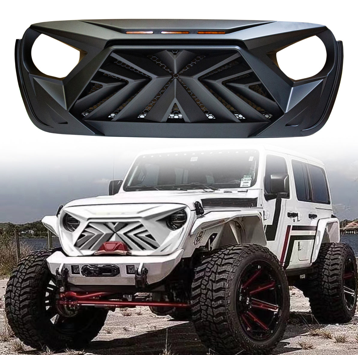 BRAVE FIGHTER：SUITABLE FOR WRANGLER POLICE STYLE CAR GRILLE
