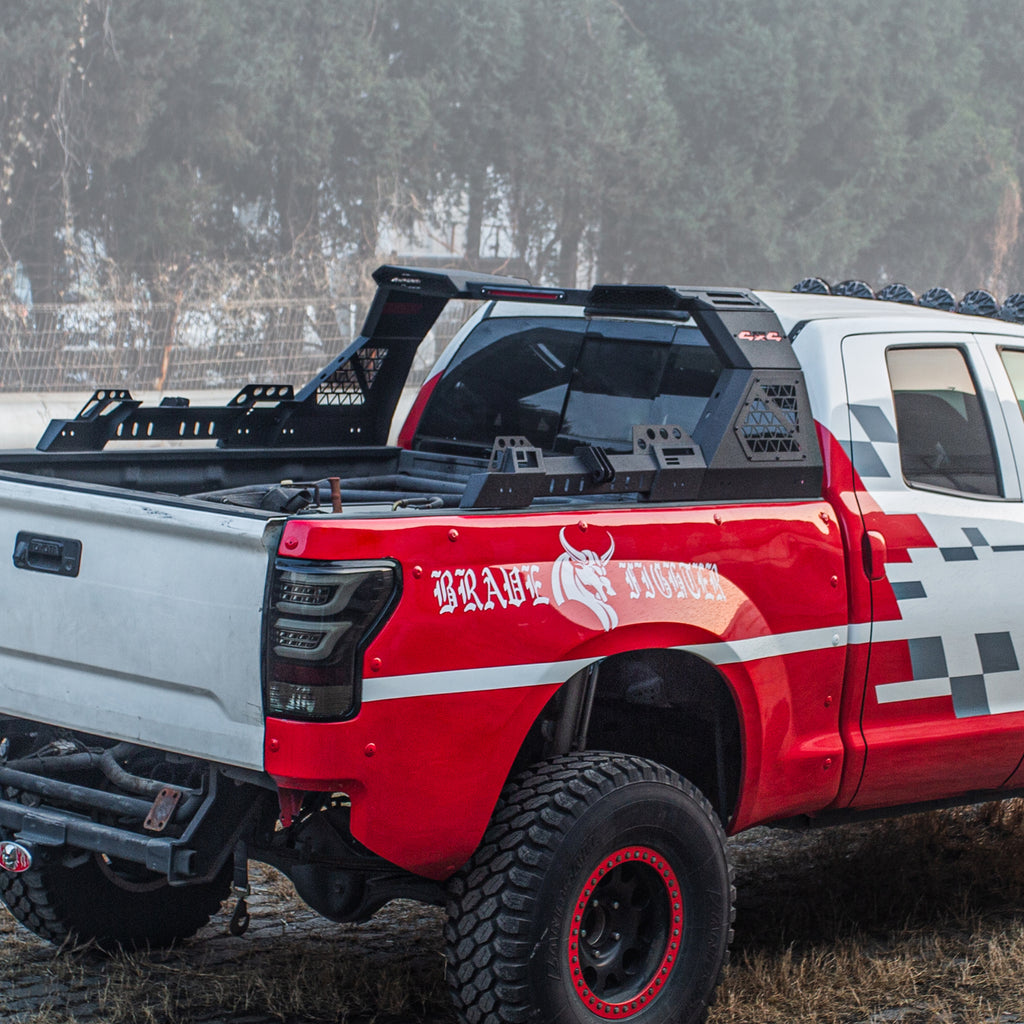 Brave Fighter Roll Bar for Full-Size Truck Adjustable Chase Rack Pickup Sport Bar，Adjustable Size, Compatible with Various Pickup Trucks，Black Textured Powder Coat.