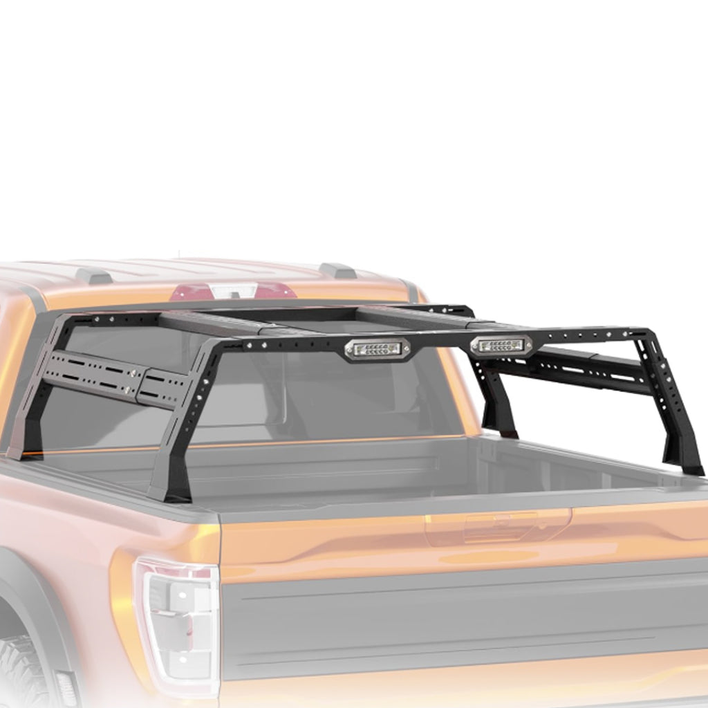 Brave Fighter Roll Bar for Full-Size Truck Adjustable Chase Rack Pickup Sport Bar，Luggage Rack，Adjustable Size, Compatible with Various Pickup Trucks，Black Textured Powder Coat.