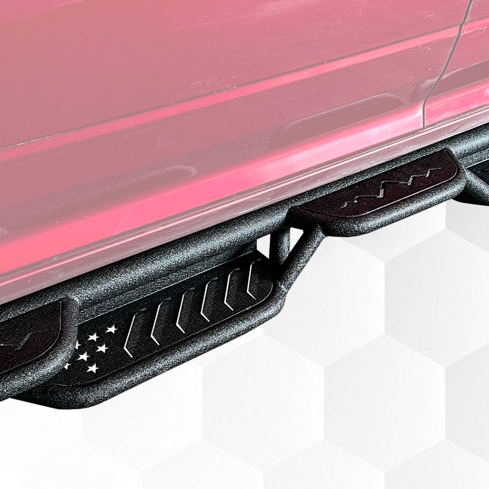 Brave Fighter Drop Side Step Running Boards for 2009-2024 Dodge ram 1500,Stair Design、All Steel Structure、Anti Slip Pattern、Heavy Duty Nerf Bar Side Steps，Black Textured Powder Coat.