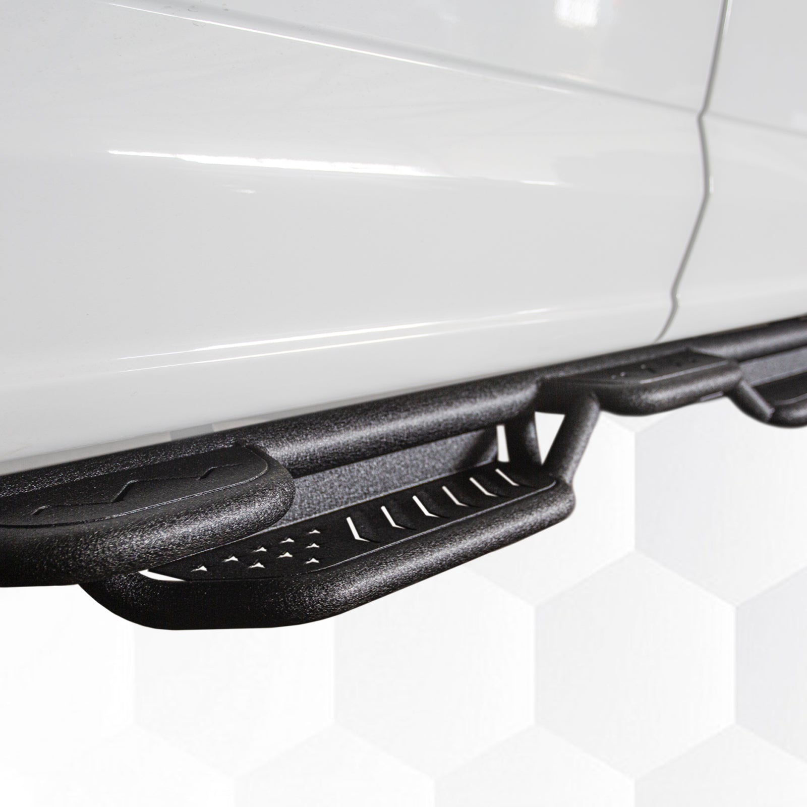 Brave Fighter Drop Side Step Running Boards for Ford F-Series,Stair Design、All Steel Structure、Anti Slip Pattern、Heavy Duty Nerf Bar Side Steps，Black Textured Powder Coat